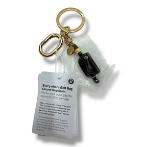 Lululemon NWT Everywhere Belt Bag Charm Keychain in Goodnight Plumb Gold